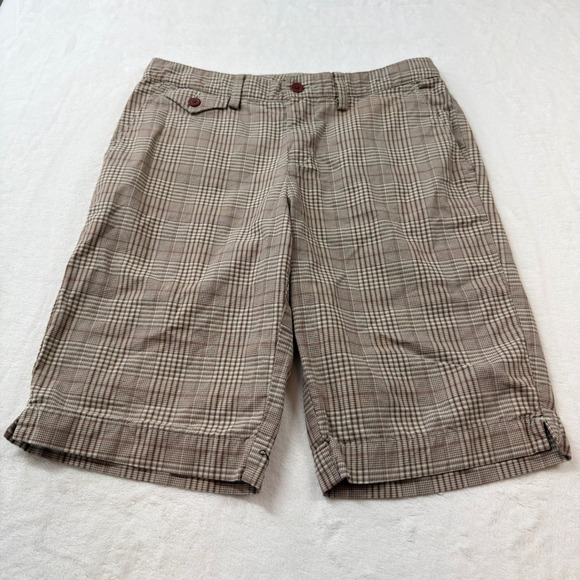 Eddie Bauer Pants - Eddie Bauer Mercer Fit Shorts Women 2 Brown Plaid 100% Cotton Excellent WPL 9647
